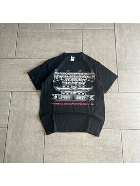 Vintage Logo 7 Black Brickyard 400 Racing Graphic T-Shirt Large
